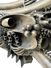 Brutalist Patinated Metal Abstract Sculpture by Frans de Boer Lichtveld, 1964